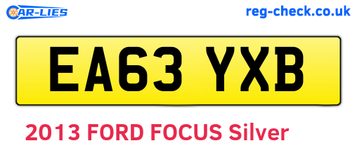EA63YXB are the vehicle registration plates.
