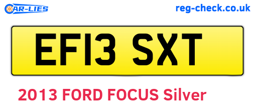 EF13SXT are the vehicle registration plates.