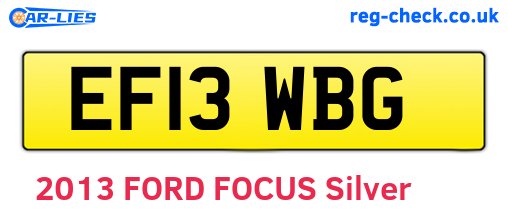 EF13WBG are the vehicle registration plates.