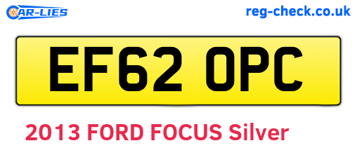 EF62OPC are the vehicle registration plates.