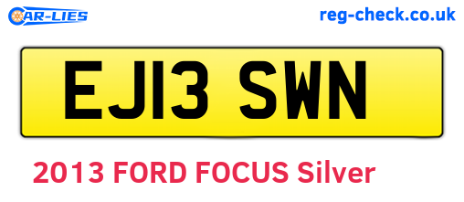 EJ13SWN are the vehicle registration plates.