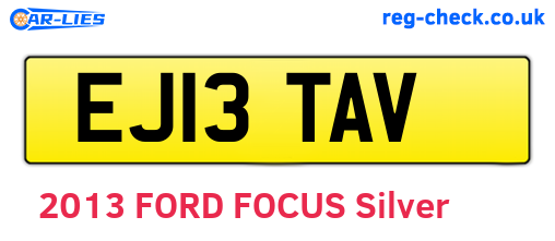EJ13TAV are the vehicle registration plates.
