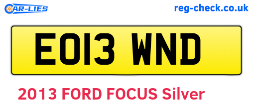 EO13WND are the vehicle registration plates.