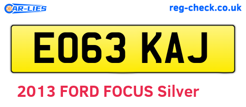 EO63KAJ are the vehicle registration plates.