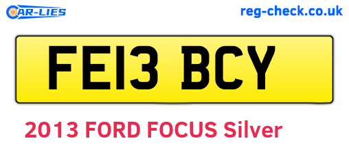 FE13BCY are the vehicle registration plates.