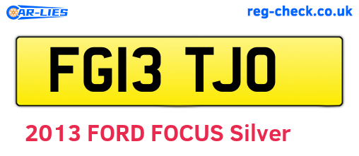 FG13TJO are the vehicle registration plates.
