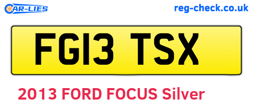 FG13TSX are the vehicle registration plates.