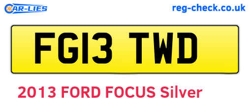 FG13TWD are the vehicle registration plates.