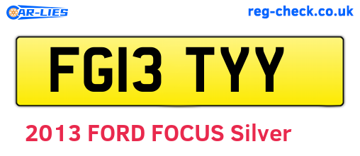FG13TYY are the vehicle registration plates.