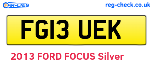 FG13UEK are the vehicle registration plates.