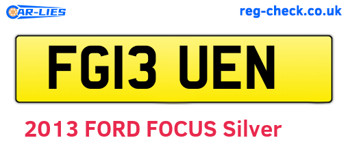 FG13UEN are the vehicle registration plates.