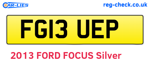 FG13UEP are the vehicle registration plates.