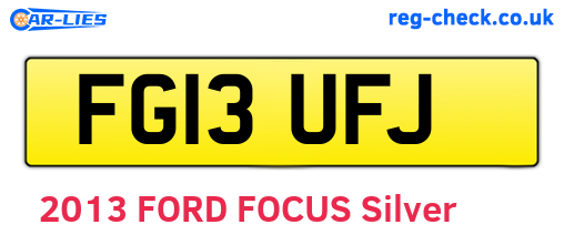 FG13UFJ are the vehicle registration plates.
