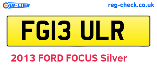 FG13ULR are the vehicle registration plates.