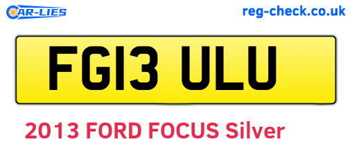 FG13ULU are the vehicle registration plates.