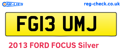 FG13UMJ are the vehicle registration plates.