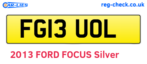 FG13UOL are the vehicle registration plates.