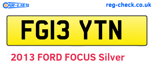 FG13YTN are the vehicle registration plates.