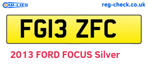 FG13ZFC are the vehicle registration plates.
