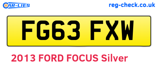 FG63FXW are the vehicle registration plates.