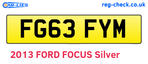 FG63FYM are the vehicle registration plates.