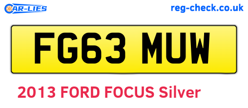 FG63MUW are the vehicle registration plates.