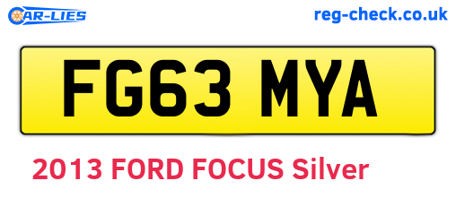 FG63MYA are the vehicle registration plates.