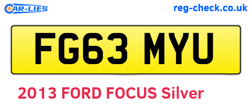 FG63MYU are the vehicle registration plates.