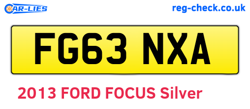 FG63NXA are the vehicle registration plates.