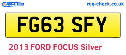 FG63SFY are the vehicle registration plates.