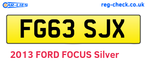FG63SJX are the vehicle registration plates.