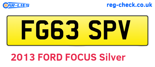 FG63SPV are the vehicle registration plates.