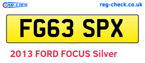 FG63SPX are the vehicle registration plates.