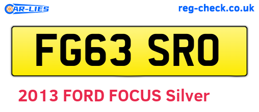 FG63SRO are the vehicle registration plates.