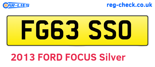 FG63SSO are the vehicle registration plates.