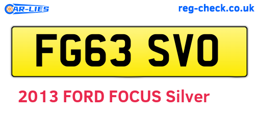 FG63SVO are the vehicle registration plates.