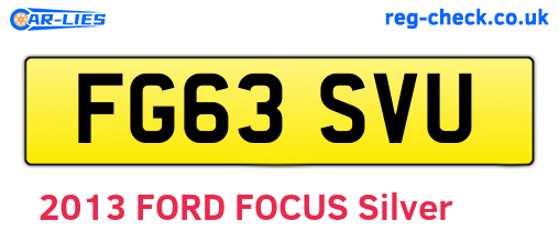 FG63SVU are the vehicle registration plates.
