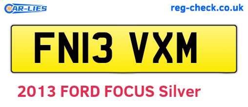 FN13VXM are the vehicle registration plates.