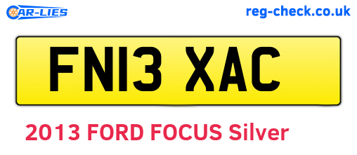 FN13XAC are the vehicle registration plates.
