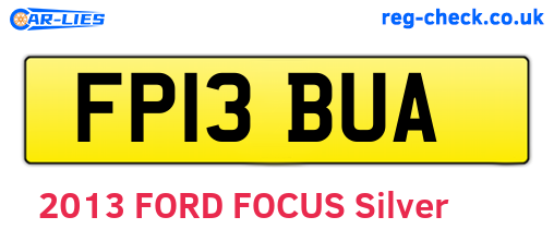 FP13BUA are the vehicle registration plates.