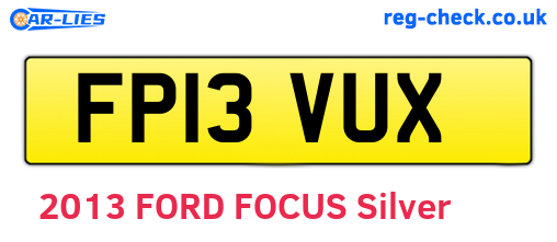 FP13VUX are the vehicle registration plates.