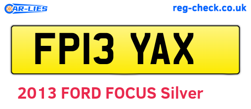 FP13YAX are the vehicle registration plates.