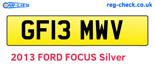 GF13MWV are the vehicle registration plates.