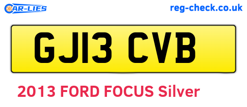 GJ13CVB are the vehicle registration plates.