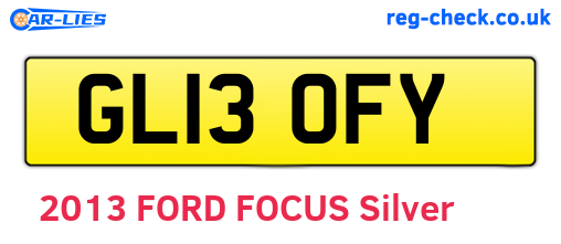 GL13OFY are the vehicle registration plates.
