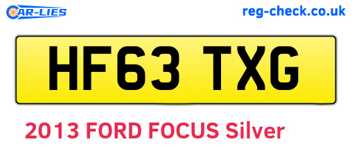HF63TXG are the vehicle registration plates.