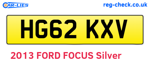 HG62KXV are the vehicle registration plates.