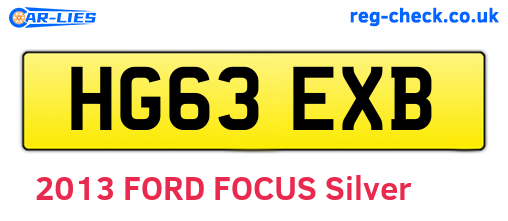 HG63EXB are the vehicle registration plates.