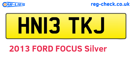 HN13TKJ are the vehicle registration plates.