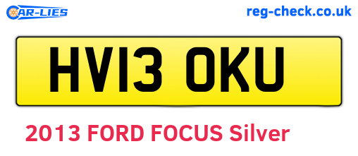 HV13OKU are the vehicle registration plates.